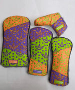 Scotty Cameron Lime Orange Purple Crown Patchwork Headcover (4 Set)